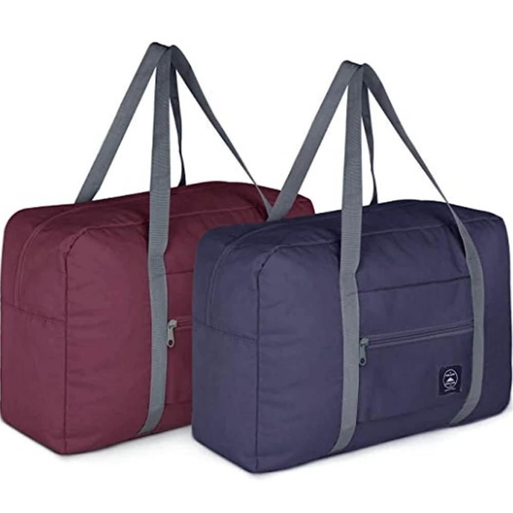 2 Pack Foldable Travel Duffel Bag for Airlines Carry on Bag Weekender Overnight